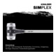 Halder Vorschlaghammer Simplex C Kopf-D.80mm Weichmetall silber hart Fiberglas-1