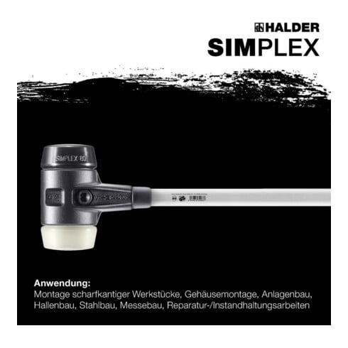 Halder Vorschlaghammer .Simplex Fiber. 80mm caoutchouc/nylon