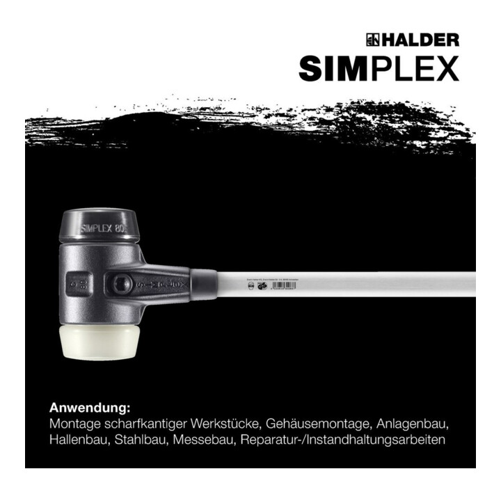 Halder Vorschlaghammer .Simplex Fiber. 80mm caoutchouc/nylon