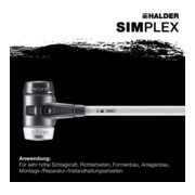 Halder Vorschlaghammer .Simplex Fiber. 80mm Gummi/Weichm.