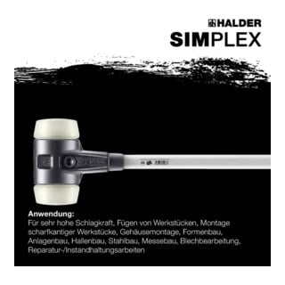 Halder Vorschlaghammer .Simplex Fiber. 80mm Nylon
