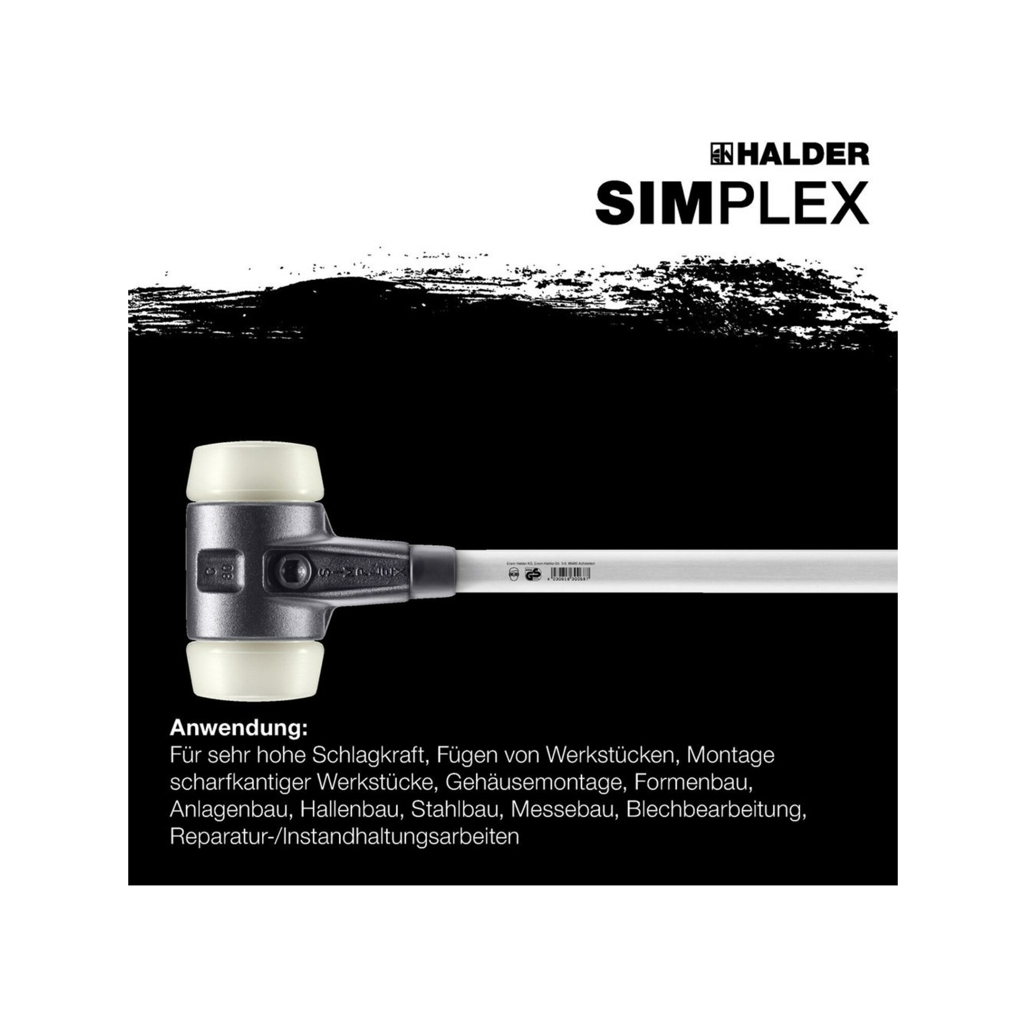 Halder Vorschlaghammer .Simplex Fiber. 80mm Nylon