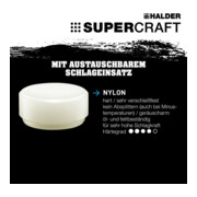 Halder Vorschlaghammer SUPERCRAFT Kopf-D. 80mm L.880mm rückschlagfr.hart Nyl.weiß