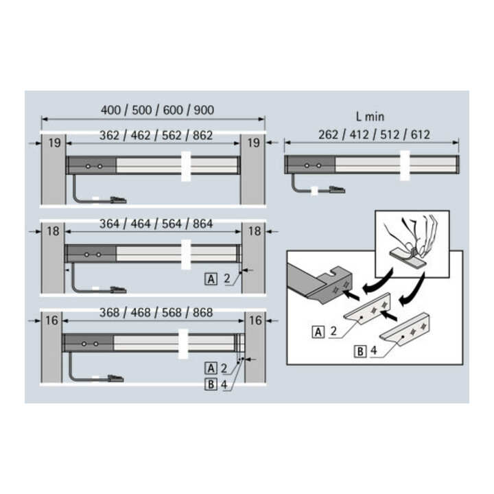 halemeier Innoline Plus nw 12V 2.3W L401-500mm mit IR Sensor