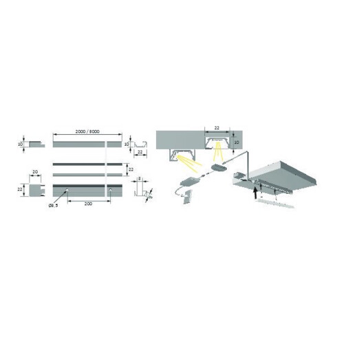halemeier LED ChannelLine G-1 klar L 2000 mm, Profil