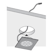 halemeier LED Sign Plus eck., Alu Opt.nw,12V,2.3W,IP44,2m-5