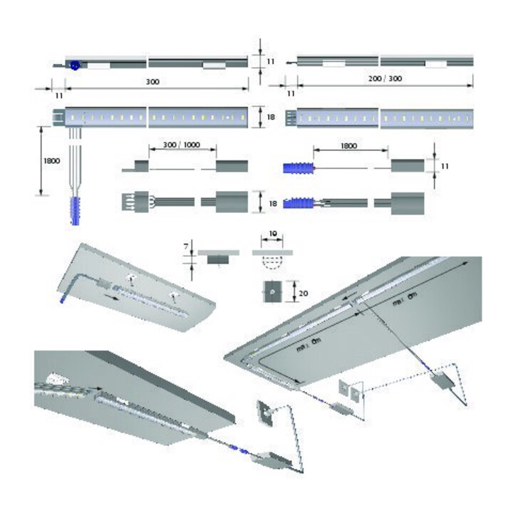 halemeier LED SuperStripe nw 200mm 24VDC, 2.9W