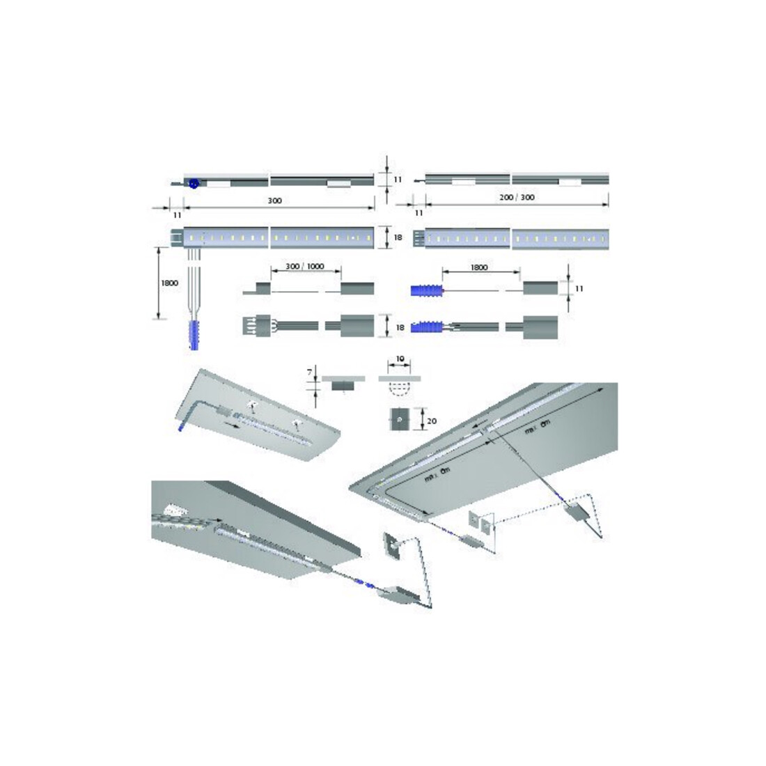 halemeier LED SuperStripe nw 200mm 24VDC, 2.9W