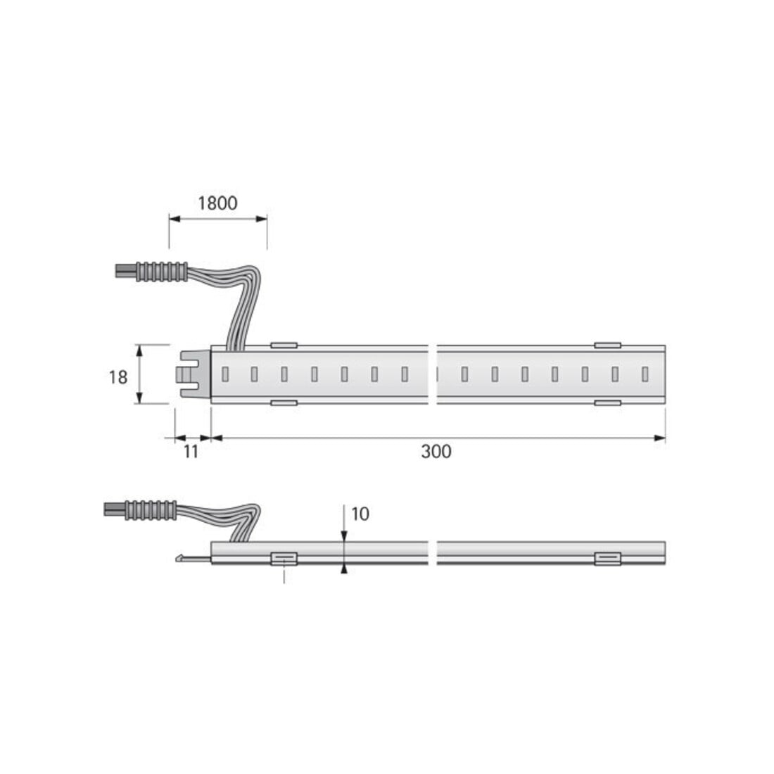 halemeier LED SuperStripe nw 300mm seitl.Einspei. 24VDC 3.6W