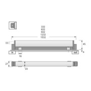 halemeier LiteLine Basic LED 18W ww, L 1532mm, m. Zubehör-5