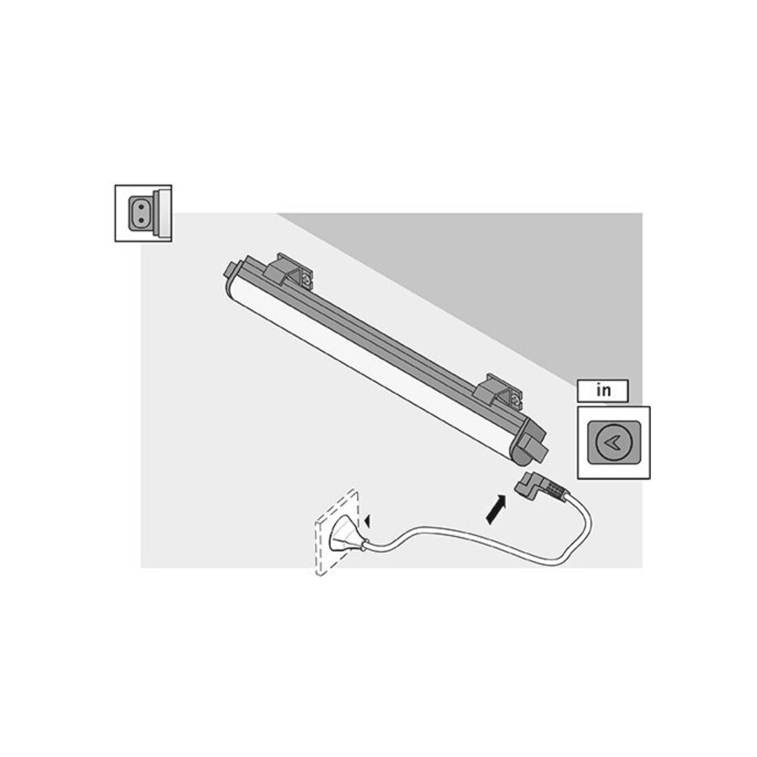 halemeier LiteLine Basic LED 18W ww, L 1532mm, m. Zubehör