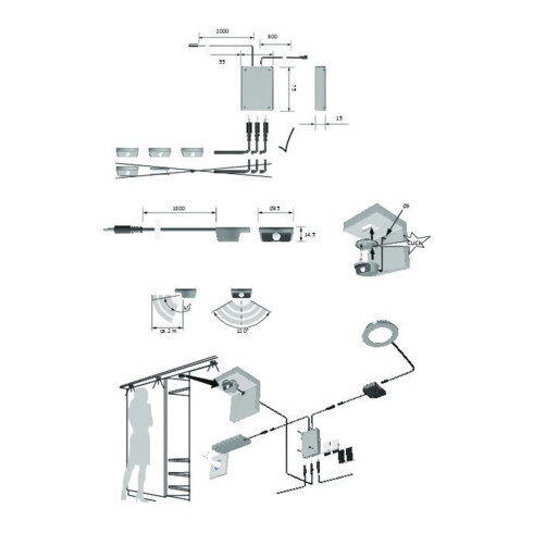 halemeier MultiSwitch Bewegungsmeld PIR Sensor 1.8m LTG