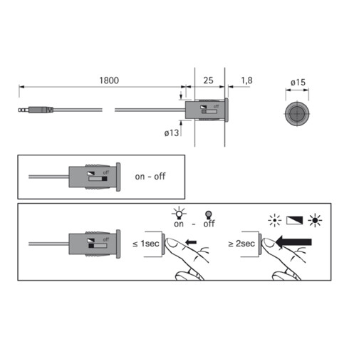 halemeier MultiSwitch Schalter / Dimmer 1.8m LTG