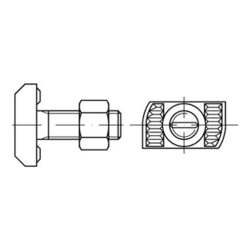 Halfenschraube HZS 53/34 A 4-70 mit Sechskantmutter Edelstahl