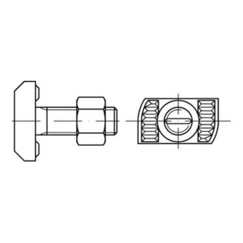 Halfenschraube Typ HZS 41/22 A 4 mit Sechskantmutter Edelstahl