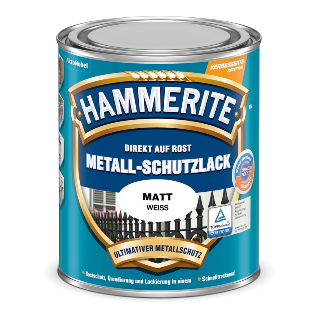 HAMMERITE Metallschutz-Lack 750 ml matt weiß