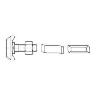 Halfenschraube Typ 40/22 A 4 mit Sechskantmutter Edelstahl