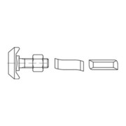 Halfenschraube Typ 40/22 A 4 mit Sechskantmutter Edelstahl