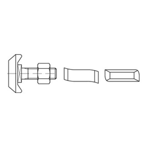 Halfenschraube Typ 40/22 A 4 mit Sechskantmutter Edelstahl