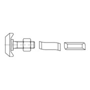 Halfenschraube Typ 40/22 A 4 mit Sechskantmutter Edelstahl