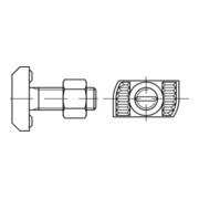 Halfenschraube HZS 38/23 A4-70 Mu mit Sechskantmutter Edelstahl