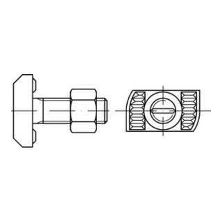 Halfenschraube HZS 53/34 A 4-70 mit Sechskantmutter Edelstahl