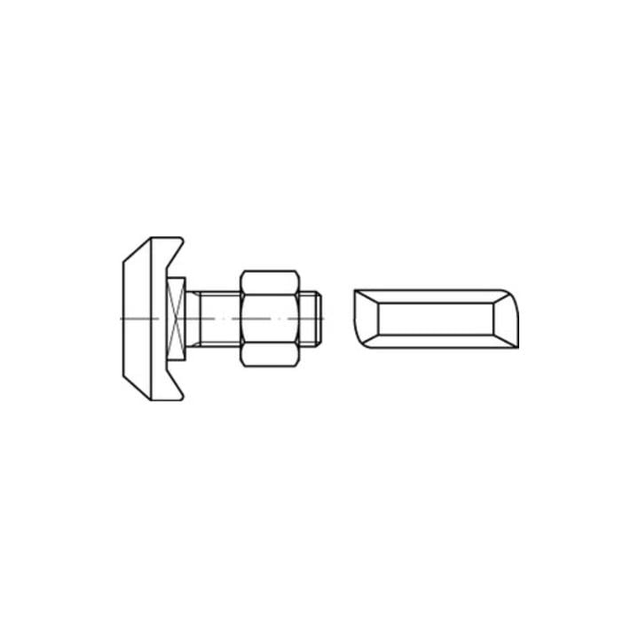 Hammerkopfschraube R 88972 Typ 72/48 M24x100 Mu 4.6 feuerverz. 10St. HALFEN