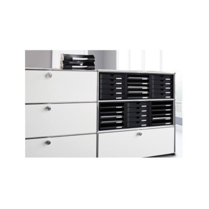 HAN Schubladenbox Systembox 1450-14 DIN C4 5Schubfächer bl