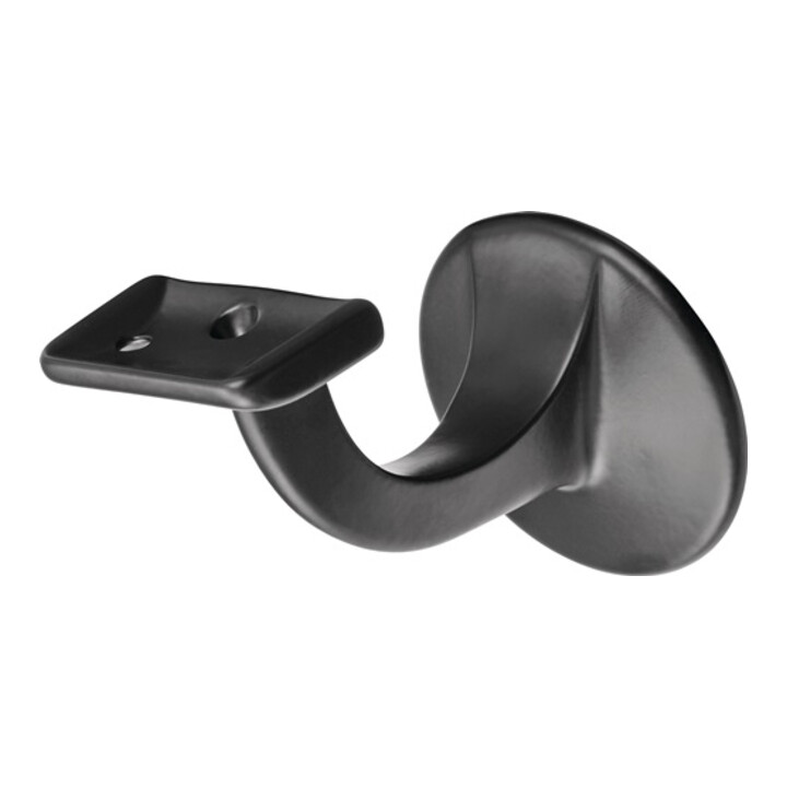 Handlaufträger 3508 Alu.ku.-besch.schwarz D.Wandplatte 56mm ger.Auflage HERMETA