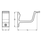 Handlaufträger 3550 Alu.silberf.elox.ger.Auflage HERMETA-4