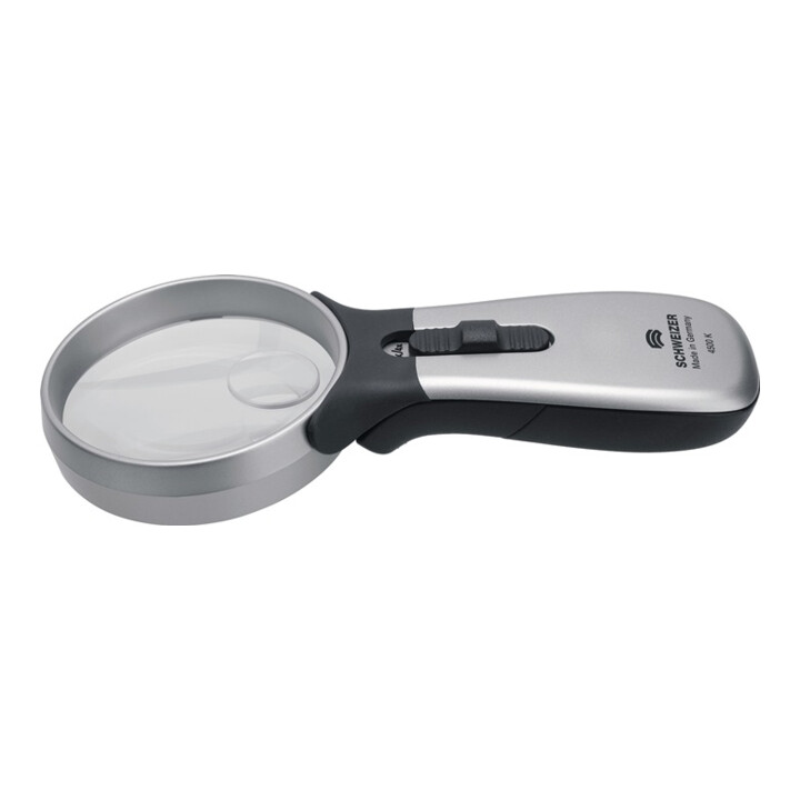 Handleuchtlupe Tech-Line CLASSIC Vergr.4x LED Linsen-D.55,0mm SCHWEIZER