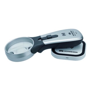 Handleuchtlupe Tech-Line Induktion Vergr.8x LED Linsen-Ø 30mm SCHWEIZER