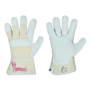 Handschuh CALCUTTA EN388 Gr.10,5 naturfarben Rindled.Doppelnaht gummierte Stulpe, 12 Stück