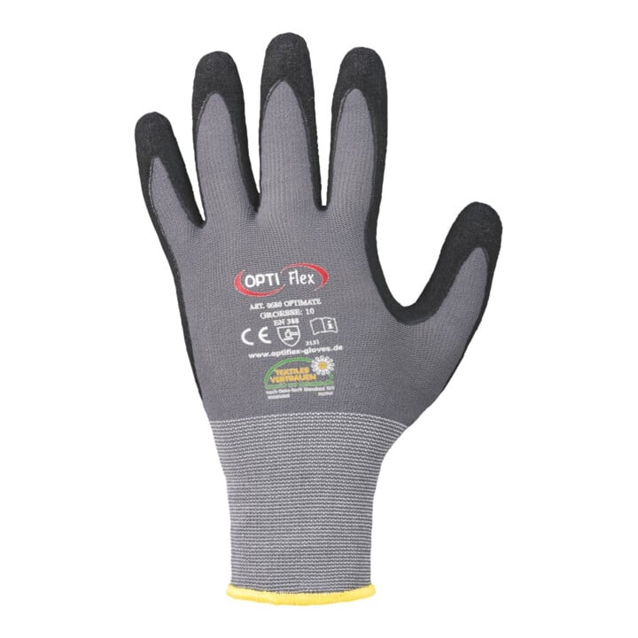 Handschuh OPTIMATE Gr.8 grau/schwarz EN 420/EN 388 PSA II OPTIFLEX