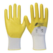 Handschuhe 03405 Gr.8 weiß/gelb PES m.Nitril EN 388 PSA II 12 NITRAS