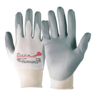 Handschuhe Camapur Comfort 619 Gr.11 weiß/grau Polyamid mitPUR EN 388 Kat.II