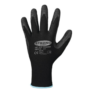 Handschuhe Finegrip Gr.12 schwarz EN 388 PSA II Nyl.m.Schrumpf-Latex STRONGHAND