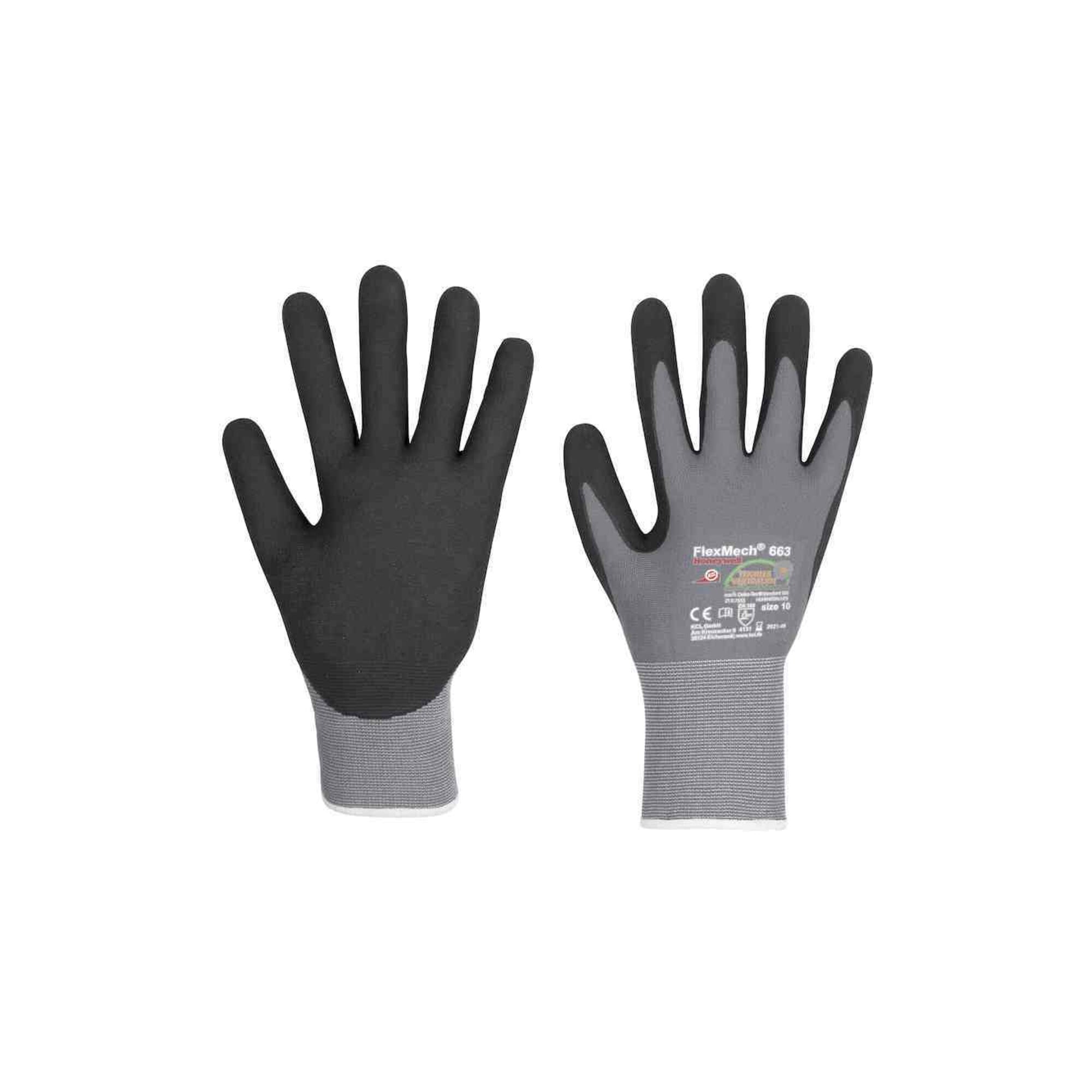 Handschuhe FlexMech 663 Gr.6 grau/schwarz Nylon/Elastan/Nitrilschaum 10 PA ; Honeywell