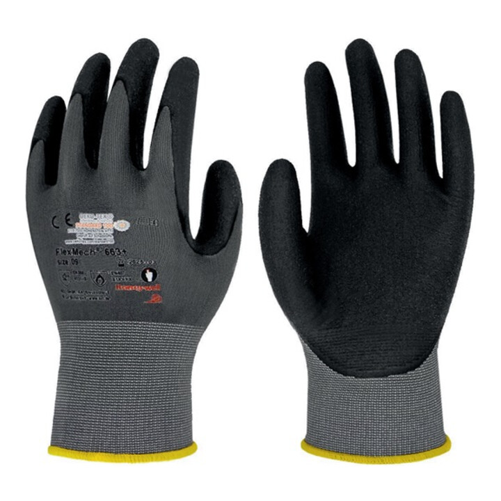 Handschuhe FlexMech 663+ Gr.7 grau/schwarz EN420,EN388,EN407 PSA II HONEYWELL
