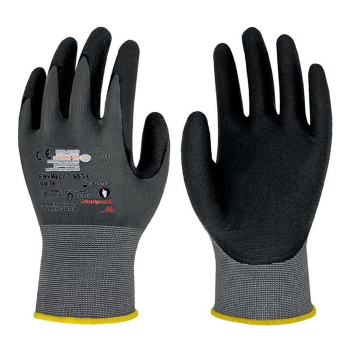 Handschuhe FlexMech 663+ Gr.9 grau/schwarz EN420,EN388,EN407 PSA II HONEYWELL