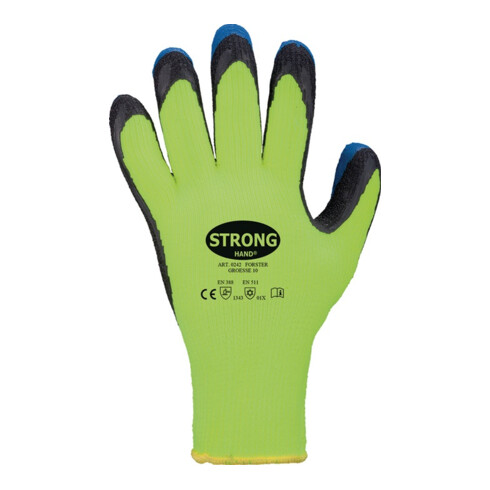 Handschuhe Forster Gr.9 neon-gelb/blau EN 388,EN 511 PSA II PES m.Latex
