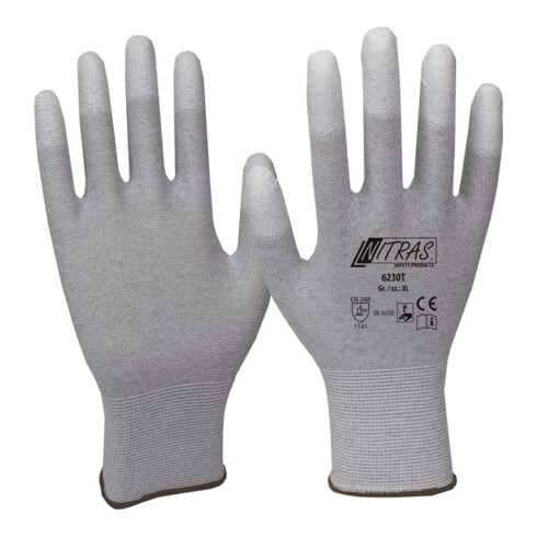Handschuhe Gr.10 grau/weiß EN 388,EN 16350 PSA II