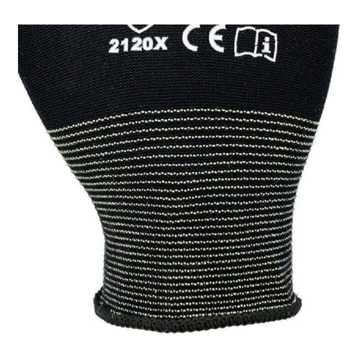 Handschuhe Gr.7 schwarz PA m.Soft-Polyurethan ASATEX