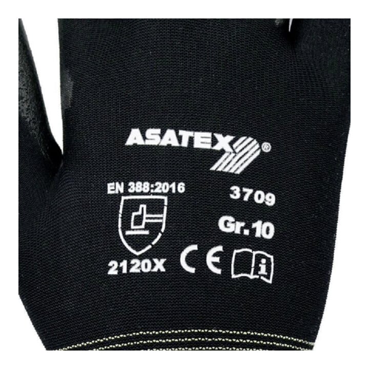 Handschuhe Gr.8 schwarz PA m.Soft-Polyurethan ASATEX