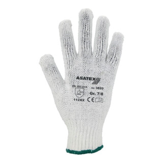 Handschuhe Gr.9/10 weiß/blau EN 388 PSA II Polyester/Baumwolle AT