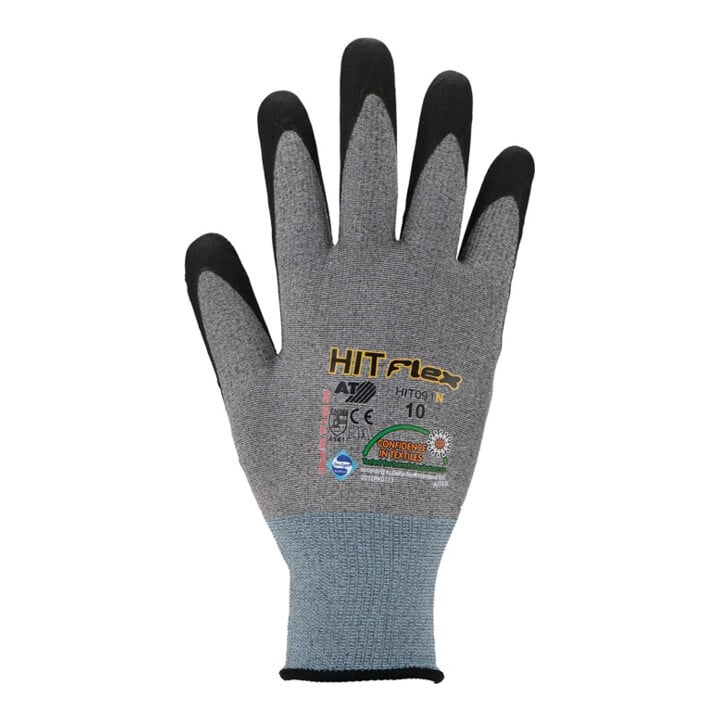 Handschuhe HitFlex Gr.8 grau/schwarz EN 388 PSA II auf SB Karte ASATEX