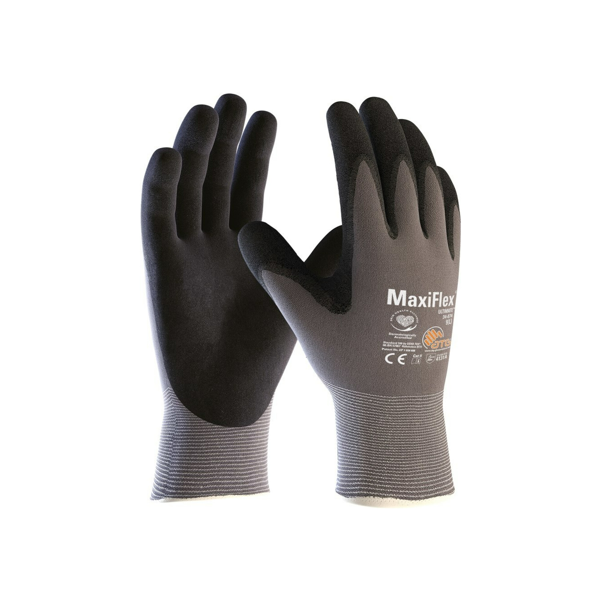 Handschuhe MaxiFlex Ultimate 34-874 Gr.11 grau/schwarz Nyl.m.Nitril EN388 Kat.II ; ATG
