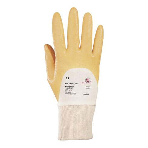 KCL Handschuhe Monsun 105 Nitril mit Strickbund curry