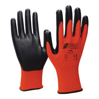 Nordwest Handschuhe Polyamid teilbeschichtet mit Nitrilschaum grau/weiß