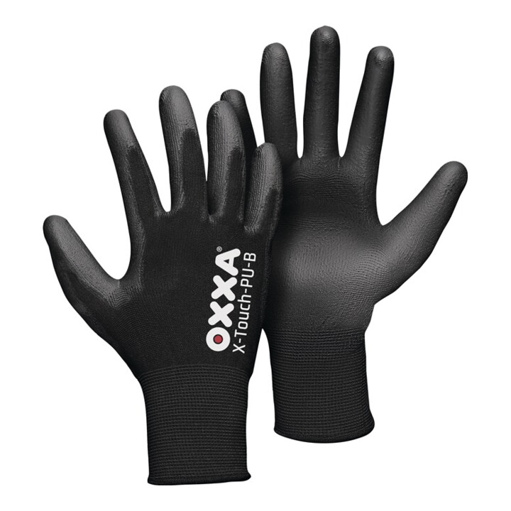 Handschuhe X-TOUCH-PU-B Gr.8 schwarz EN 388 PSA II Nylon-Träger 3 PA OXXA